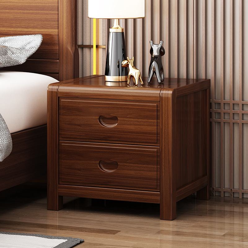 New Chinese Style Bedside Table Solid Wood Bedroom Bedside Table 2023 New Full Solid Wood Storage Multifunctional Bedside Table