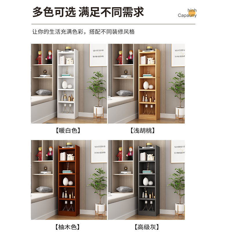Bookshelf Floor-Standing Storage Rack Home Cabinet Living Room Multi-Layer Simple Bookcase Bedroom Corner Small Storage Organizer