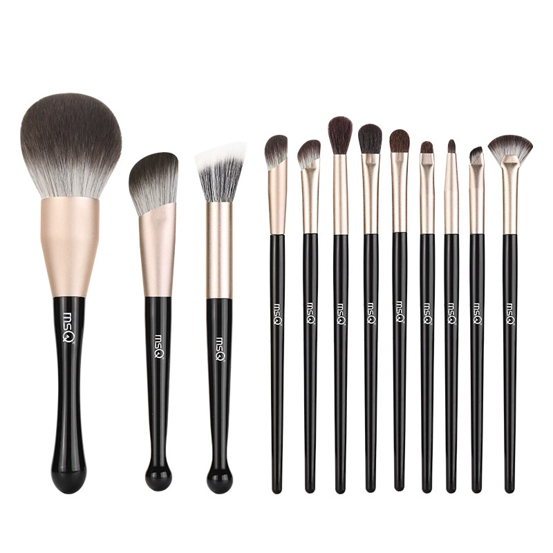 Brush Set (MSQ) 12-piece Beginner Full Makeup Kit with Pouch, Lightweight 0.15 kg
