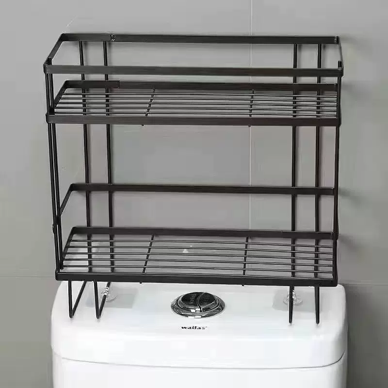 厕所双层马桶置物架马桶架子免打孔多功能厕所坐便器上方收纳森生