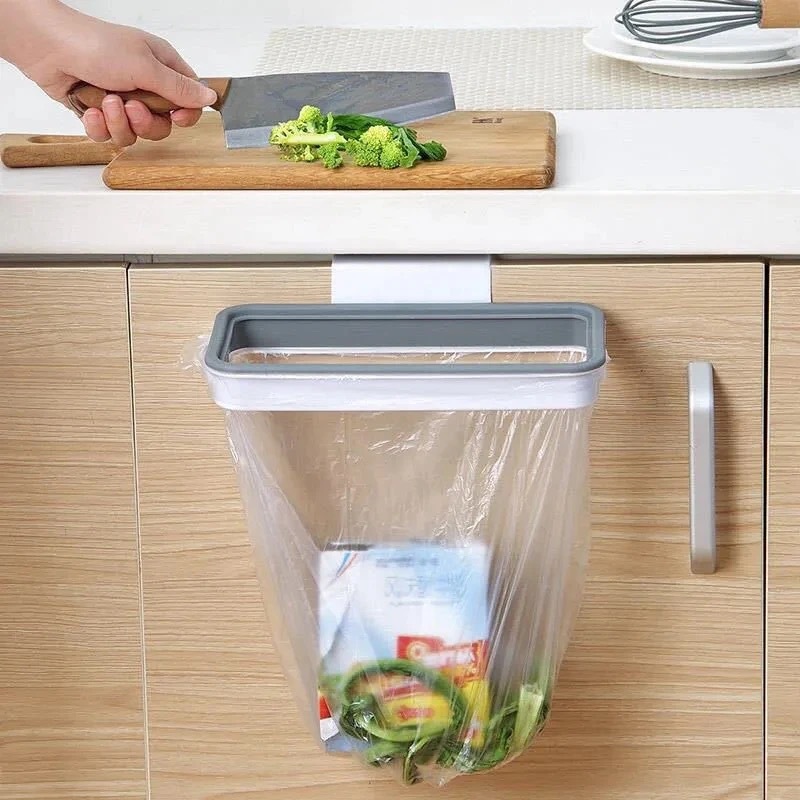 Soporte pared para bolsa basura cocina sin taladro