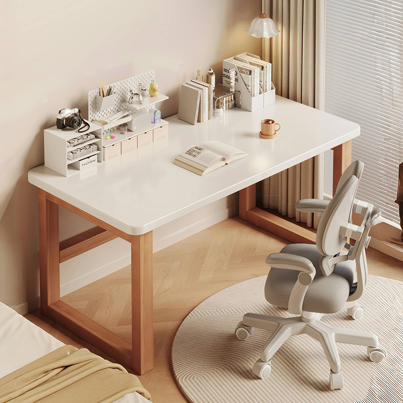 Solid Wood Leg Desk Student Home Bedroom Computer Desk Desktop Simple Table Girls Bedroom Workbench Desk