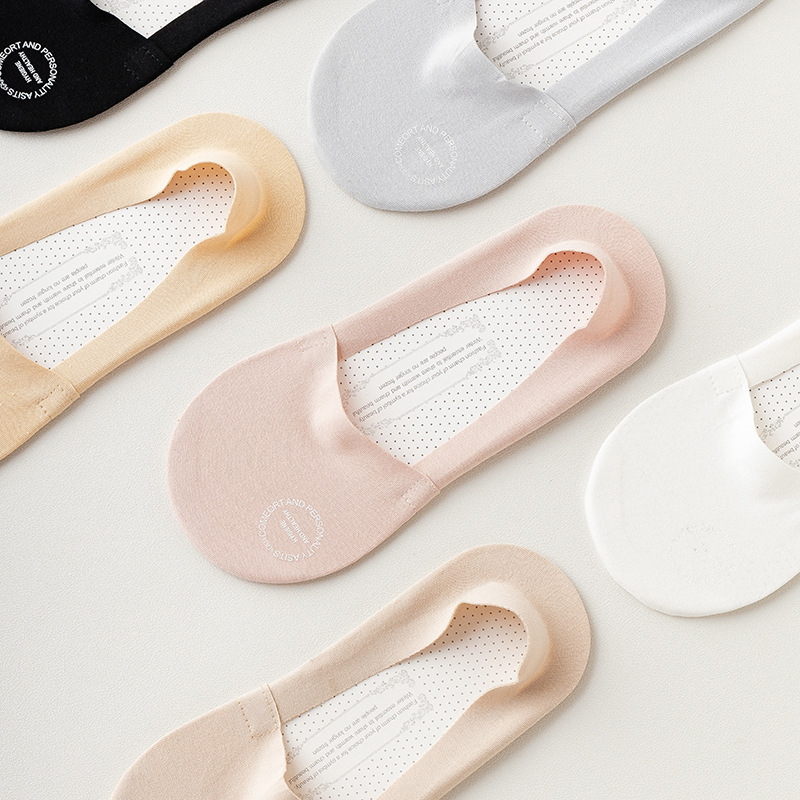 Silk summer thin solid color socks low-cut