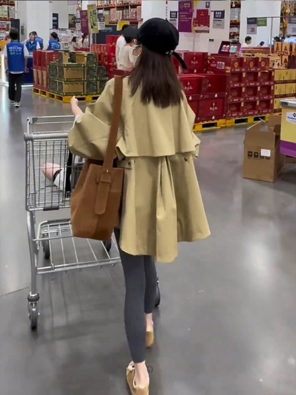 高级感风衣外套女2025春秋新款韩版气质小个子休闲宽松中长款上衣|undefined