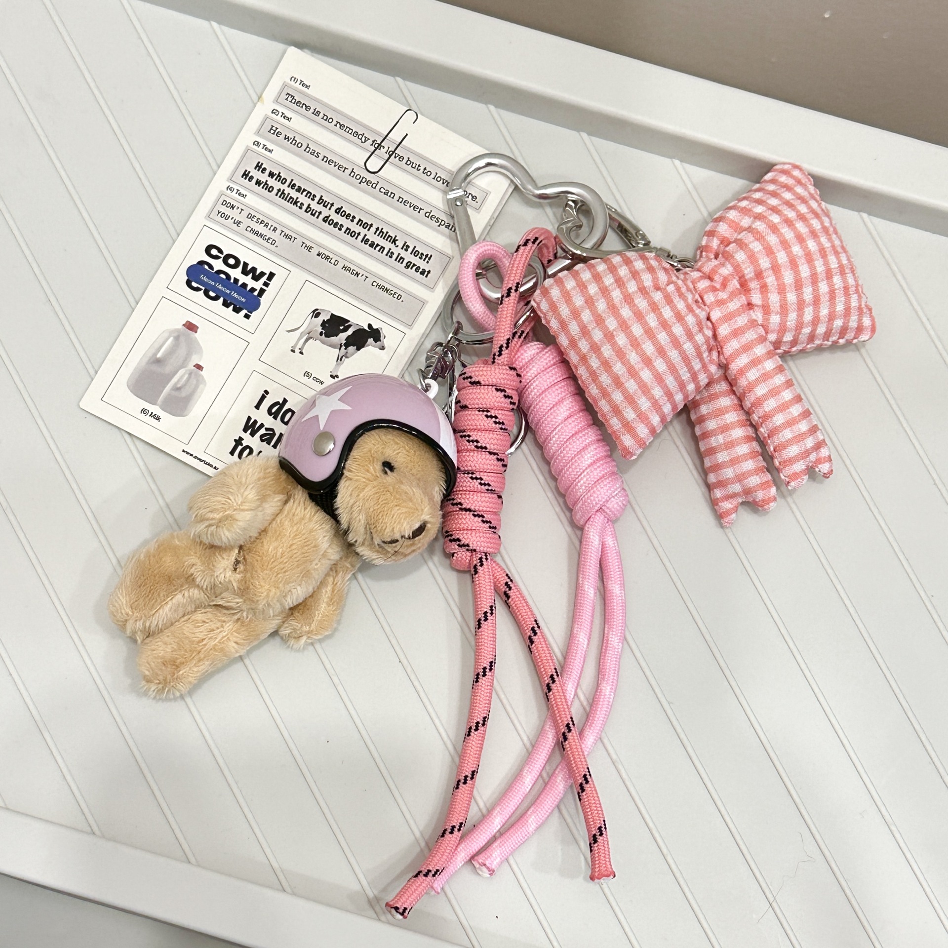 Muay Thai adorable bolso colgante creativo bolso colgante bolso escolar de pareja llavero decoración casco de alto nivel oso universal