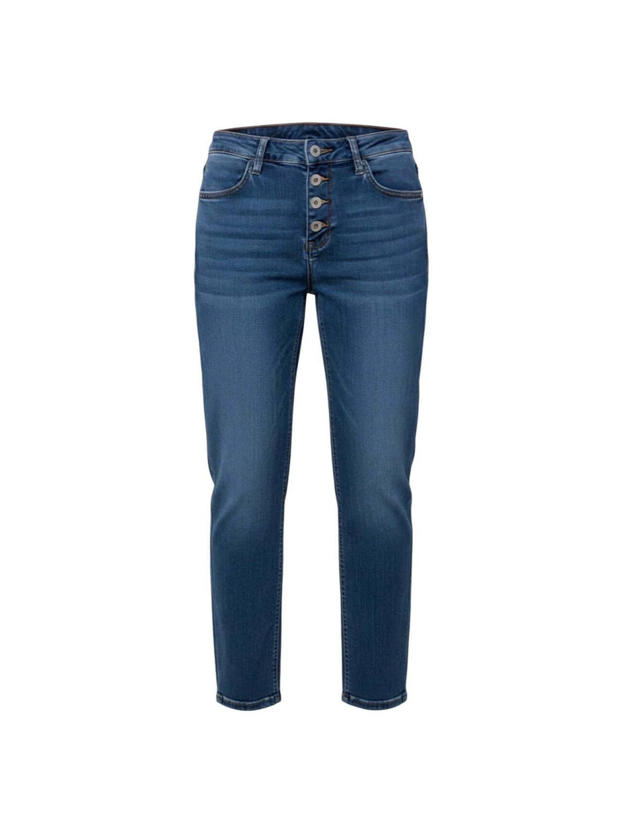 Jeans Rectos de Tiro Alto para Mujer, Mezclilla de Algodón, Sin Elasticidad, para Uso Casual