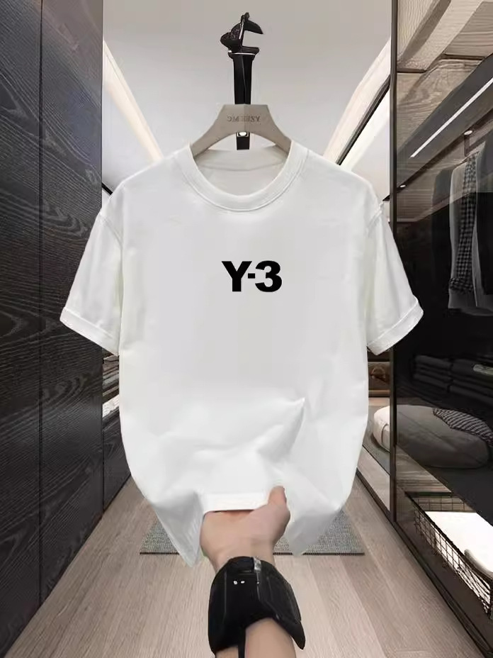 メンズ半袖tシャツ2024夏新作メンズファッションカジュアル韓国版純綿丸襟プリント半袖tシャツ