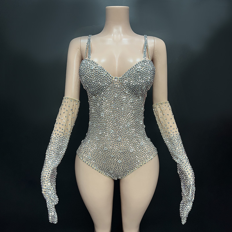 Productos de moda NOCANCE 2024 nuevo estilo de lujo color de piel de diamante sin mangas sexy club nocturno mono traje de rendimiento
