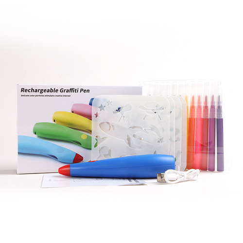 Student electric handheld portable spray pen set kindergarten spray brush baby children spray watercolor pen