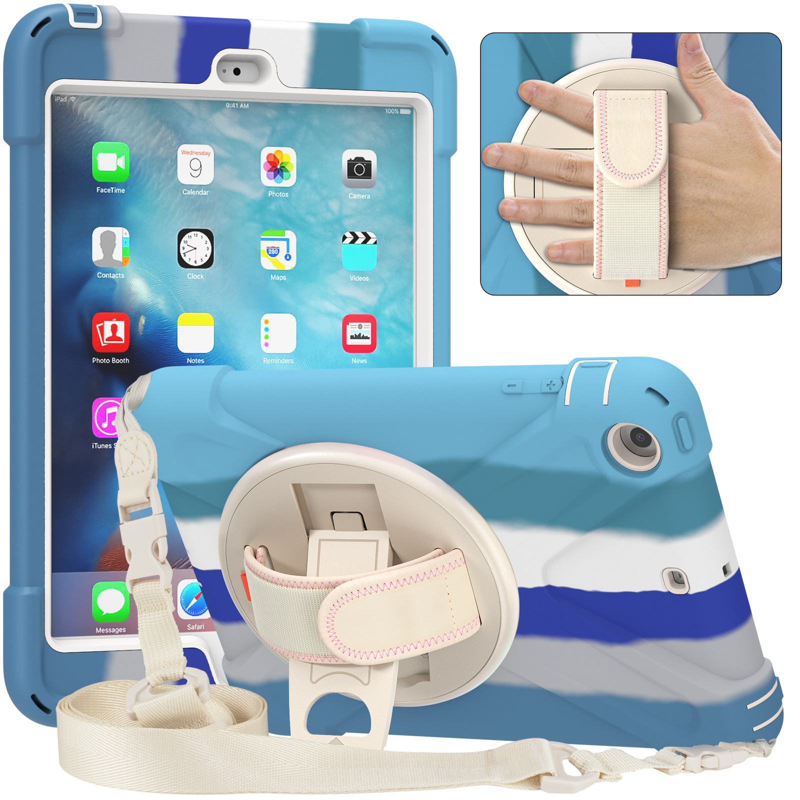 iPad mini1/2/3 silicone protective case Pirate King color contrast robot mini3 children learning tablet case