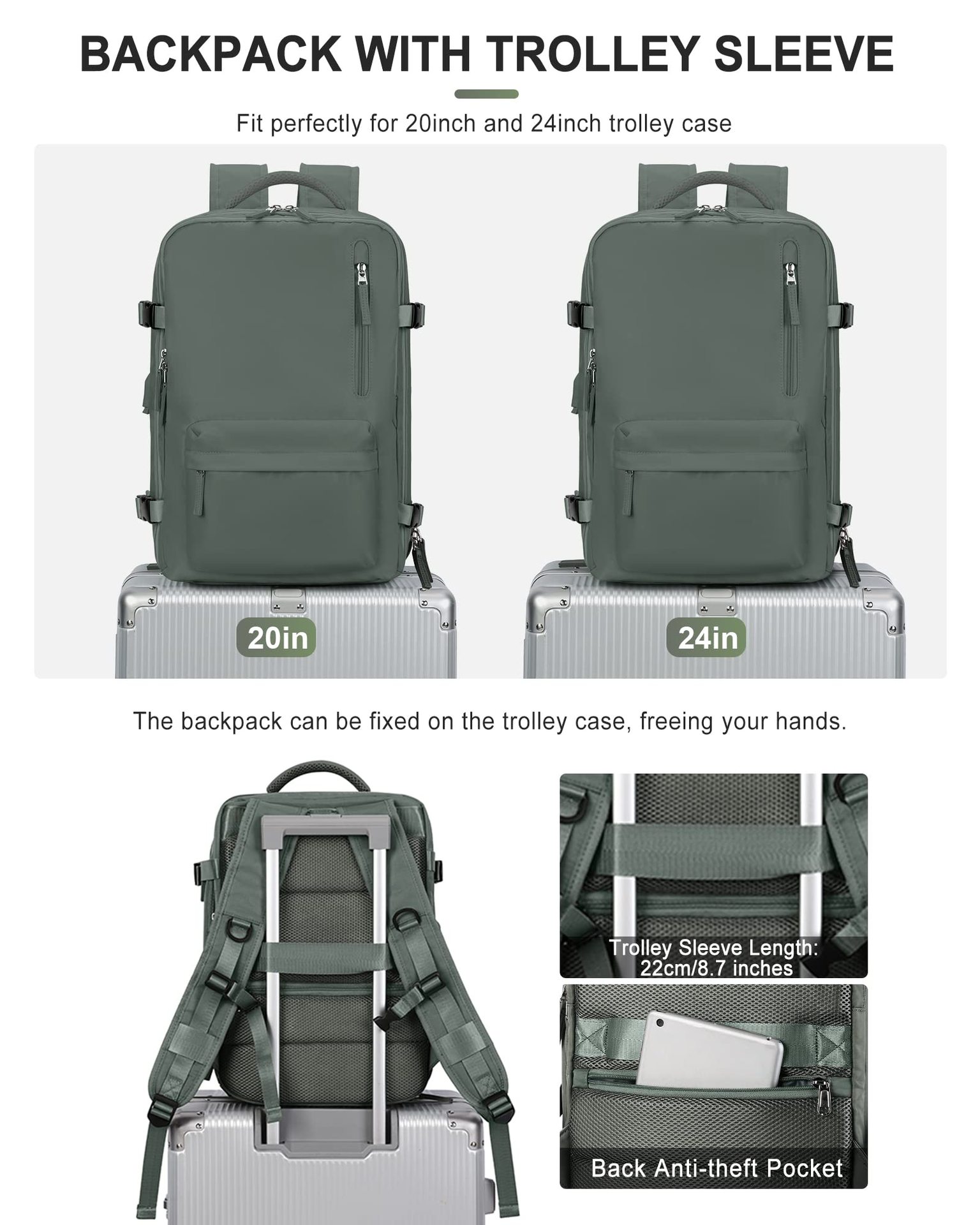 1875g Weight Nylon Lining Material Zipper Closure Type Double Shoulder Straps Strap Type Functional Backpack Bags Type Travel, Daily Occasion Nylon Material Women's Backpack Backpack Solid Color Pattern All Seasons Season Unisex Gender Streetwear Style Square Shape Solid Color Travel Daily Women's Backpack 46