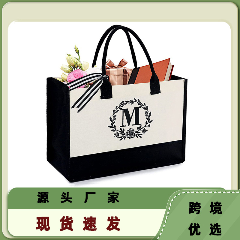 Bolsa de Lona de Gran Capacidad, Superventas Transfronterizas 2025, Bolsa de Hombro Única, Bolsa de Mujer, Bolsa de Compras Grande con Estampado de Letras