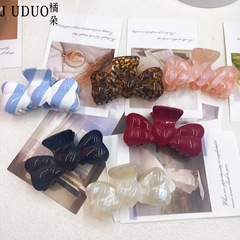 法式蝴蝶结醋酸发夹高级感女后脑勺发量多盘发夹精致时尚半扎发抓