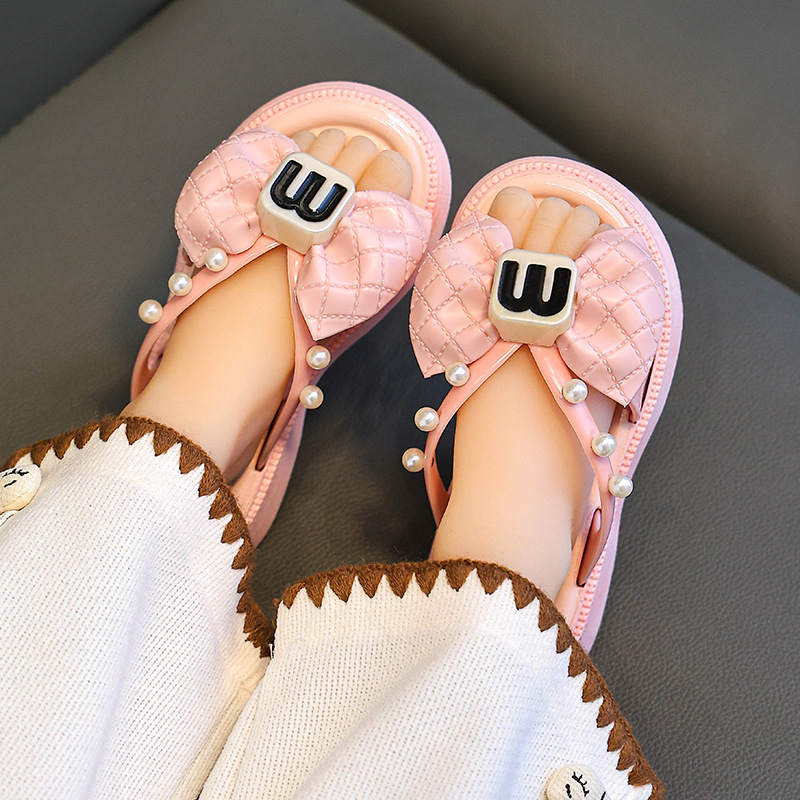 Zapatillas DE LOS NIÑOS sandalias cruzadas las mujeres 2024 verano nuevo Internet Celebrity playa arco estilo Chanel flip flops