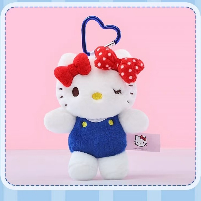 正版三丽鸥hellokitty毛绒挂件kt凯蒂猫小玩偶公仔钥匙扣书包挂饰|undefined