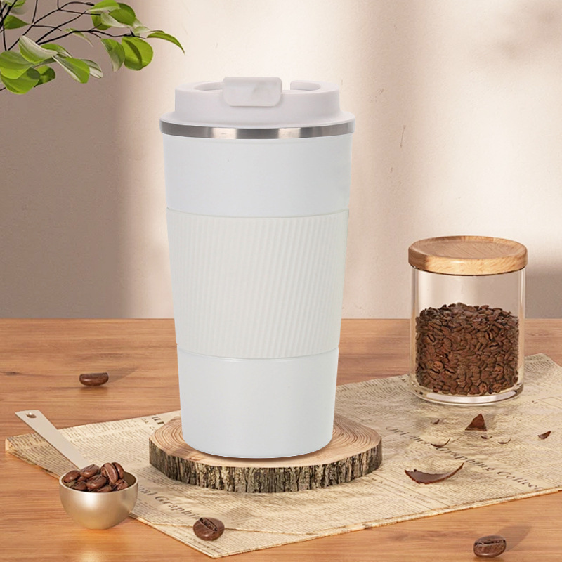 Taza de café con cubierta de cuero 510ml blanca