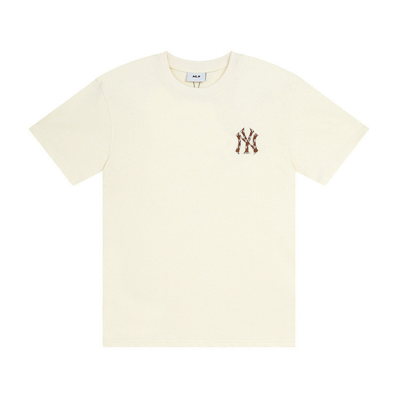 高バージョン.MLB レトロ老眼トレンドカップル春夏同スタイルラウンドネック刺繍万能ルーズ半袖Tシャツ|undefined