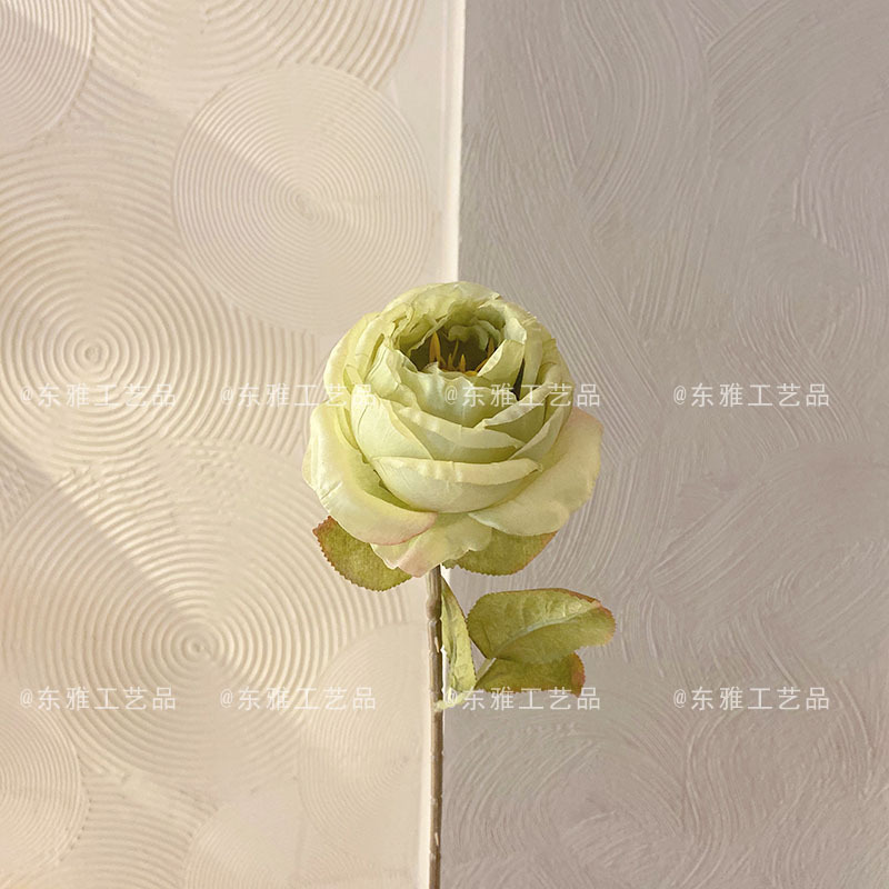 Borde de goma artificial retro transfronterizo Rosa quemado solo borde al horno flor falsa ramo de la boda borde quemado artificial Rose