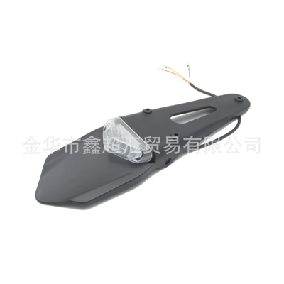 Off-road motorcycle rear fender taillight LED brake light modified triangle brake taillight license plate light rear taillight (Tail light) - black-and-white