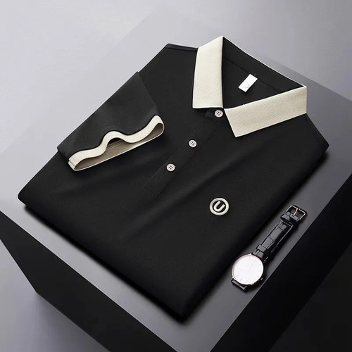 Original brand summer new embroidered polo shirt for men, thin version, business fashion loose men's short-sleeved T-shirt