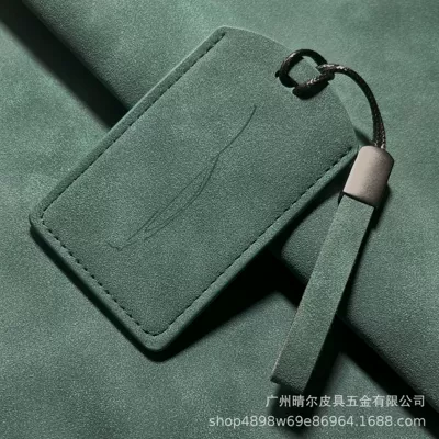 Car key bag | Key Case High-End Simple - rice-car-logo-dark-green-leather-rope