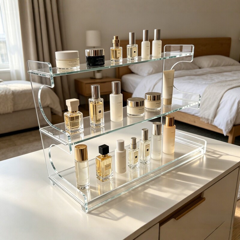 Foreign Trade Cross-Border Acrylic Display Stand Multi-Layer Cosmetics Storage Rack Desktop Light Luxury Display Acrylic Storage Rack Foreign Trade Cross-Border Acrylic Display Stand Multi-Layer Cosmetics Storage Rack Desktop Light Luxury Display Acrylic Storage Rack