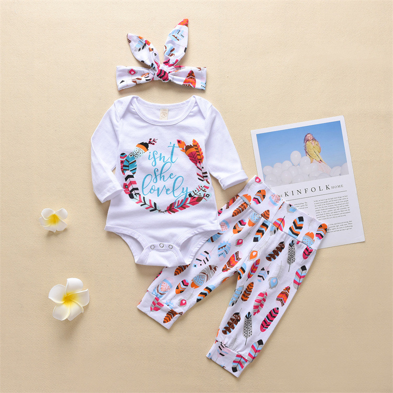 Three-piece Cotton Long-sleeved Romper Suit New Autumn Leisure Children’s Clothing display picture 17