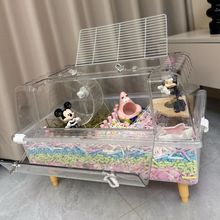 仓鼠笼新款仓鼠笼金丝熊笼子星空亚克力透明笼60基础笼专用豪华盒