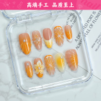 穿戴甲纯手作跨境法式3D水果款假指甲贴片fake nails穿戴甲批发