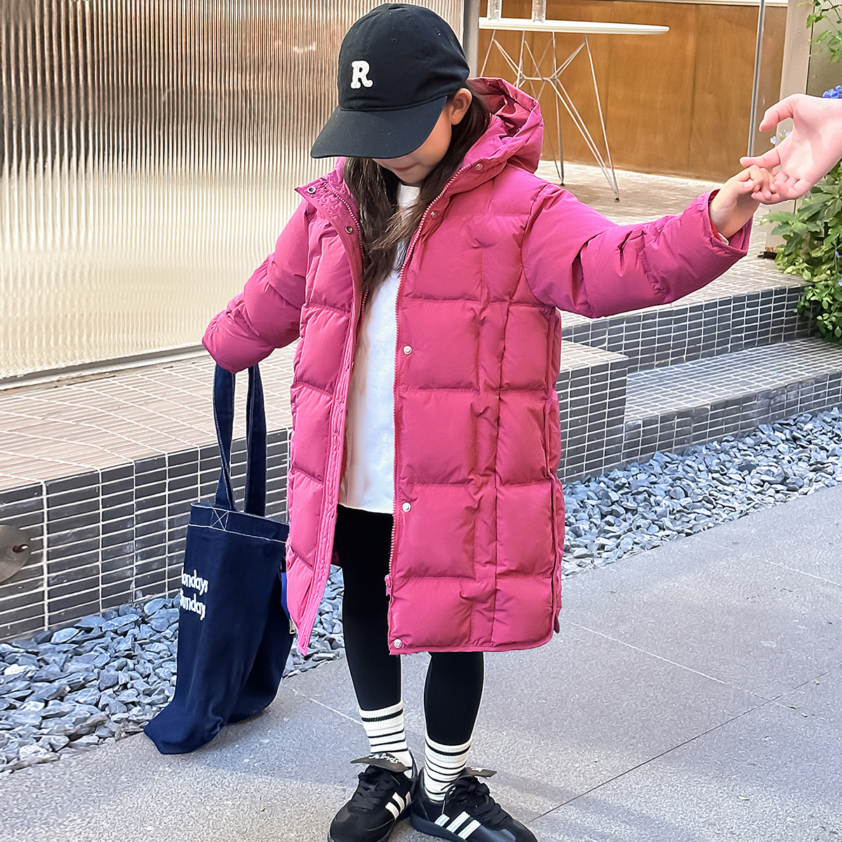 Chaqueta acolchada de algodón para niñas de invierno Chaqueta acolchada larga chaqueta acolchada de algodón 2024 Chaqueta acolchada de algodón con capucha para niños de niñas nuevas
