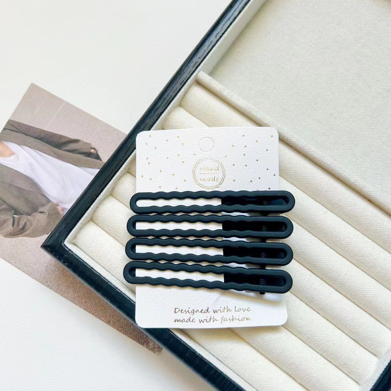 Clipe de pelo negro esmerilado simple nuevo clip de pelo sin marcas rotas silla clip de pelo de boca de pato clip de pelo accesorio clip de pelo lateral clip bb clip