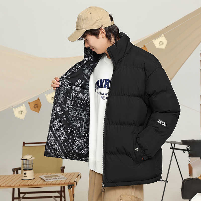 Chaqueta de invierno acolchada de algodón para hombre, abrigo de algodón grueso para hombre, ropa de invierno, chaqueta de algodón de estilo americano a la moda para hombre.
