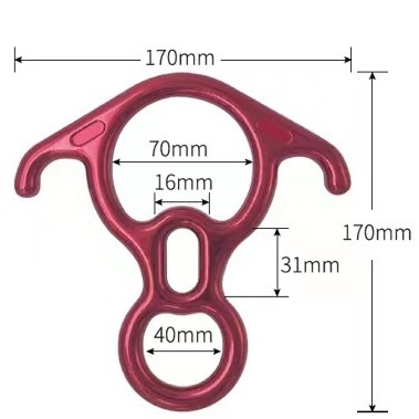 Cuerno de buey 8 anillos dispositivo de descenso a gran altitud Dispositivo de descenso de ocho anillos equipo de escalada en roca de Montañismo