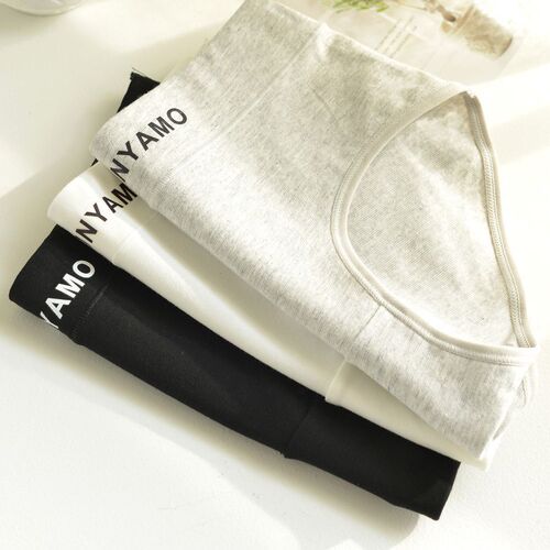 Underwear for women, pure cotton, mid-waist underwear for girls, pure cotton, antibacterial, sports girl, black and white, gray women's triangle shorts