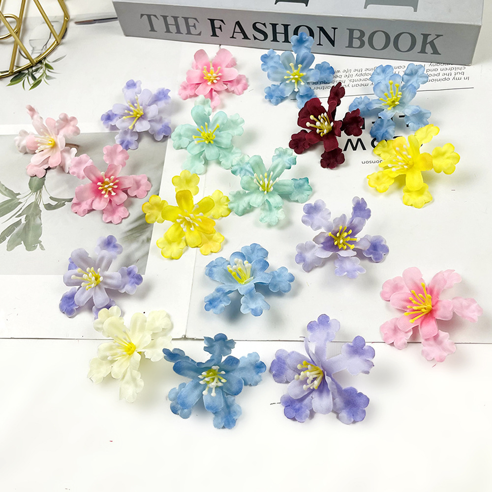 Paño de seda copo de nieve diy flor falsa sombrero de soltero ropa material bolsa accesorios Xunpu horquilla accesorios sala de bodas esparcir flores