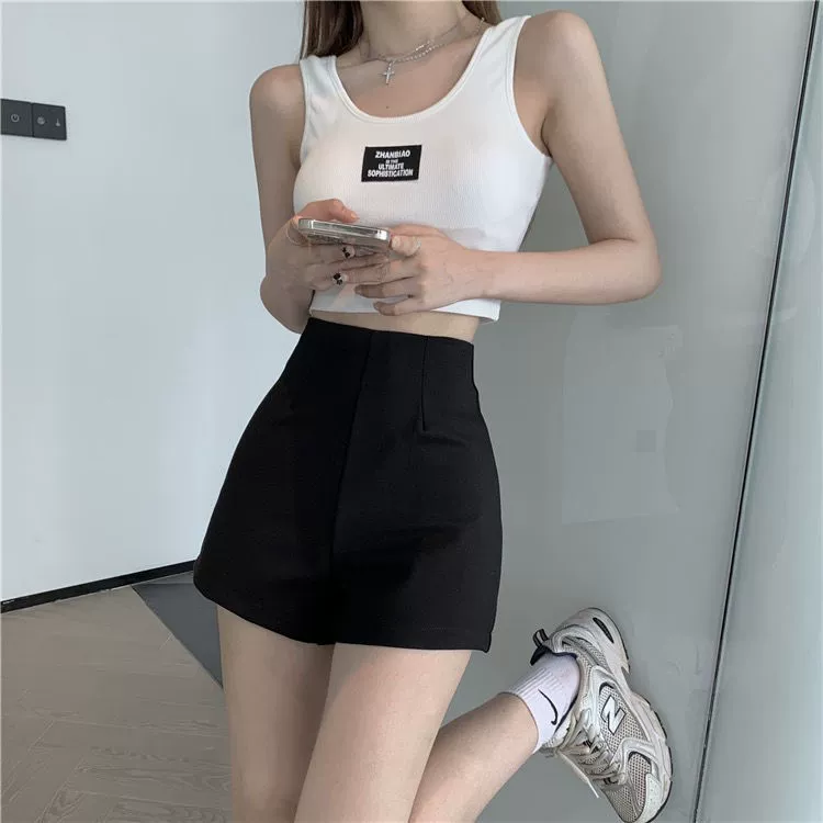 Summer black fitted protective underware, sexy trousers, plus size, hip-accented
