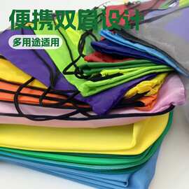 210D彩色涤纶束口广告抽绳袋礼品收纳袋马拉松赛事双肩包定制