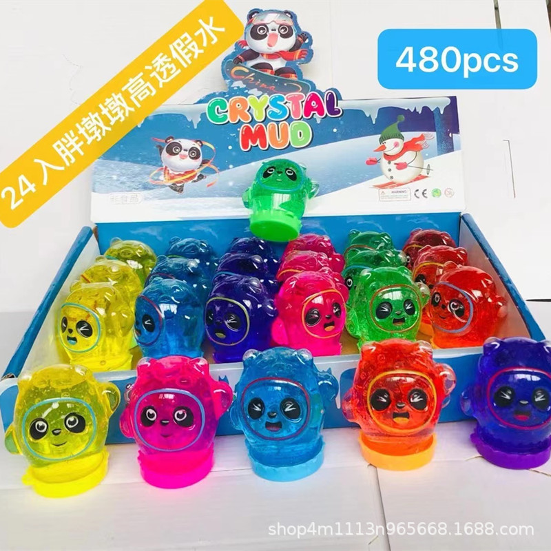 Venta al por mayor y al por menor de pegamento de burbujas de 24 piezas, pegamento M de agua falsa popular en Internet, pegamento de burbujas transparente, pegamento de piel de arena, lodo de cristal.