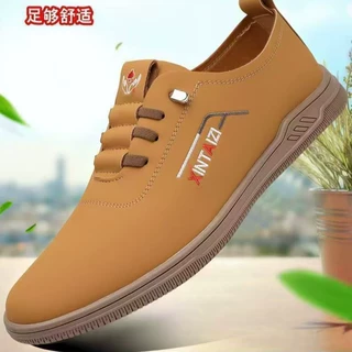 跨境软皮软底男鞋商务休闲鞋一脚蹬百塔轻便豆豆鞋爸爸鞋厂家批发