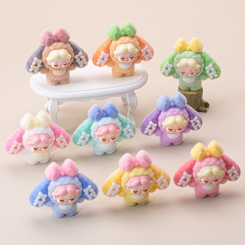 植毛垂耳蝶結びウェンディーdiyアクセサリーぬいぐるみ樹脂人形盲袋萌え粒キーホルダー装飾置物|undefined