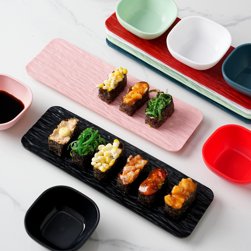 日式寿司盘PP塑料点心长方形盘下午茶水果蛋糕甜品长方形塑料盘