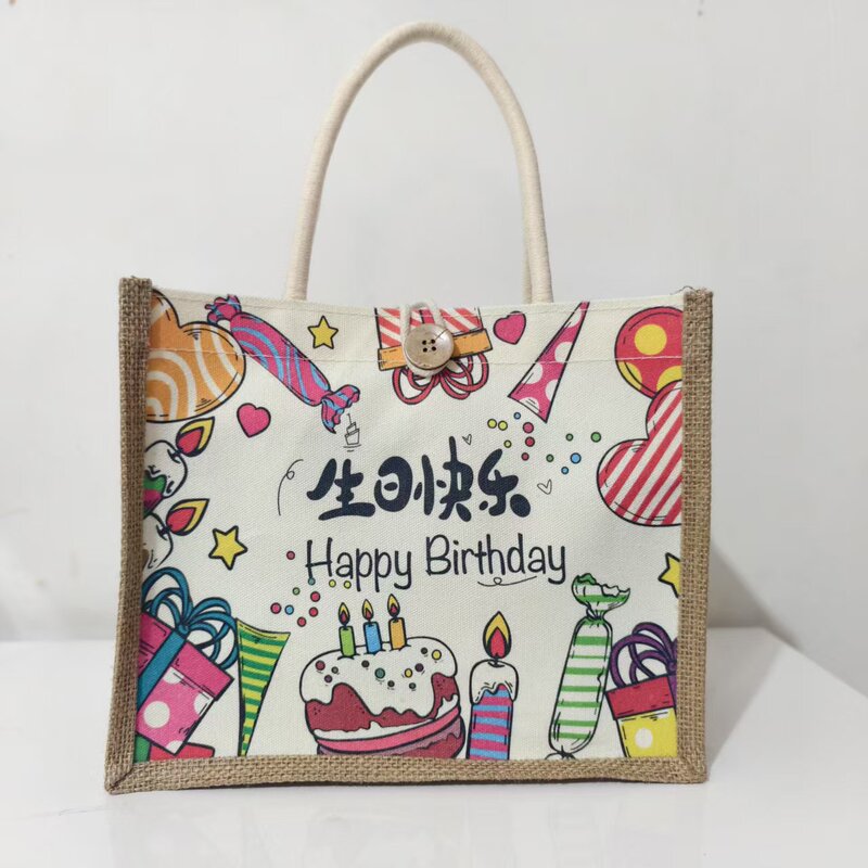 女の子、男の子、子供、誕生日、10歳、100日、満月ギフトバッグ、お土産ギフトキャンバスバッグ|undefined
