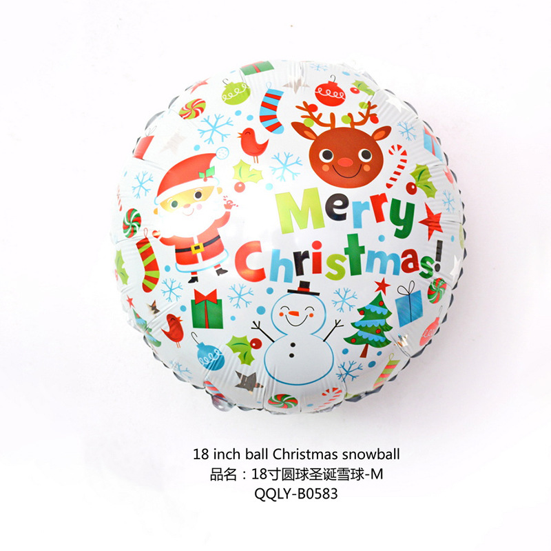 Navidad decoración de dibujos animados globo de aluminio centro comercial tienda fiesta decoración suministros Santa Claus globo