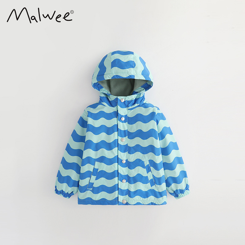 Malwee transfronterizo chaqueta de viento para niños otoño y invierno nuevo tipo de camisa encapuchada de lana gruesa Europa y América chaqueta de invierno para niños de mediana edad