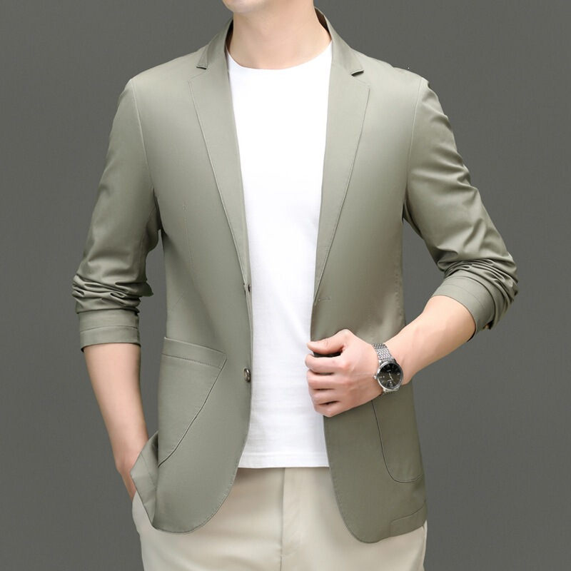 Spring and Autumn new collection: pure cotton suit for men, Korean-style casual and fashionable thin blazer, trendy top and outerwear Spring and Autumn new collection: pure cotton suit for men, Korean-style casual and fashionable thin blazer, trendy top and outerwear
