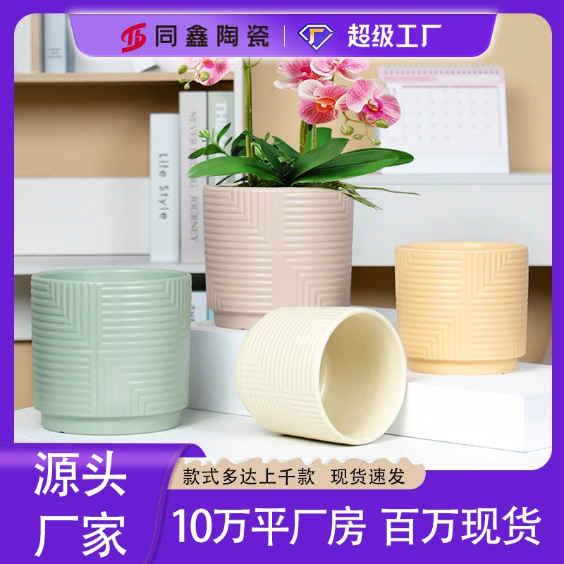 Цветочный горшок Керамический оптом Morandi ins Style Скандинавский простой креативный современный мясистый Зеленый завод Садоводство Прямой горшок