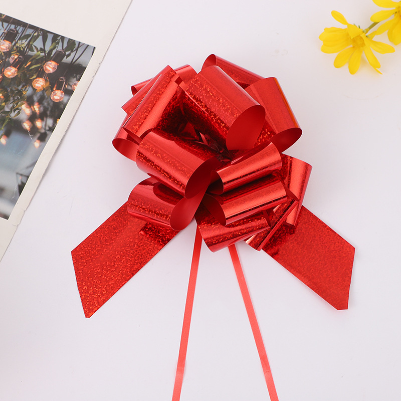 Transfronterizo de regalo de Navidad bola flor 50 metálico láser tridimensional esférico mano tirar flor fiesta decoración cinta