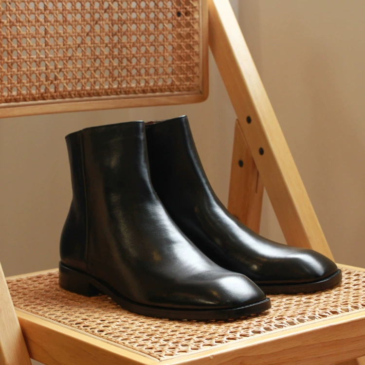 Винтажные осенне-зимние мужские кожаные длинные сапоги Челси в Корейском стиле, мужские ботинки Martin High Street с увеличенной квадратной головкой и высоким берцем