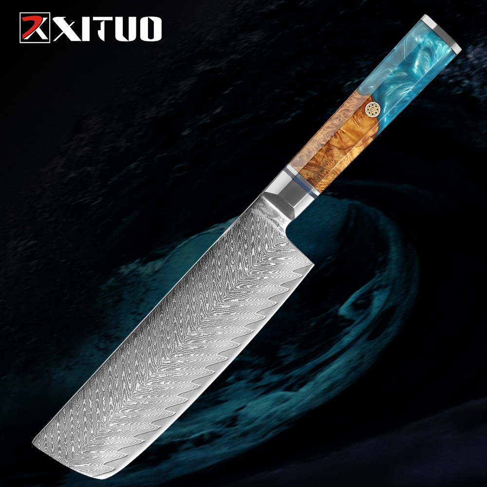 Damascus Steel Small Kitchen Knife Japanese-style Chef Knife Cooking Knife Slicing Knife Kitchen Household Women's Small Kitchen Knife