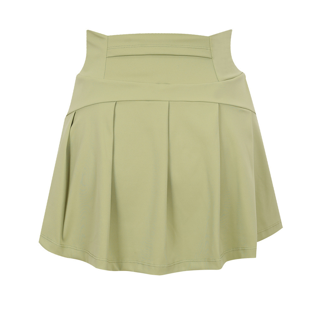 Falda de tenis de nailon estilo Lulu, de alta elasticidad, de seda helada, fina, transpirable, antiexposición, para yoga y deportes, para mujer.